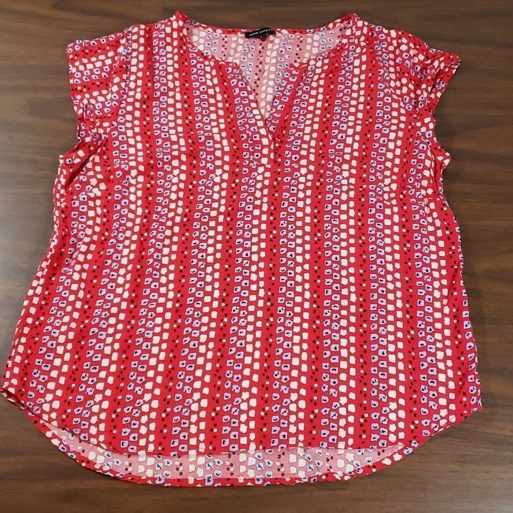Ann Carson‎ Sleeveless Patterned Blouse